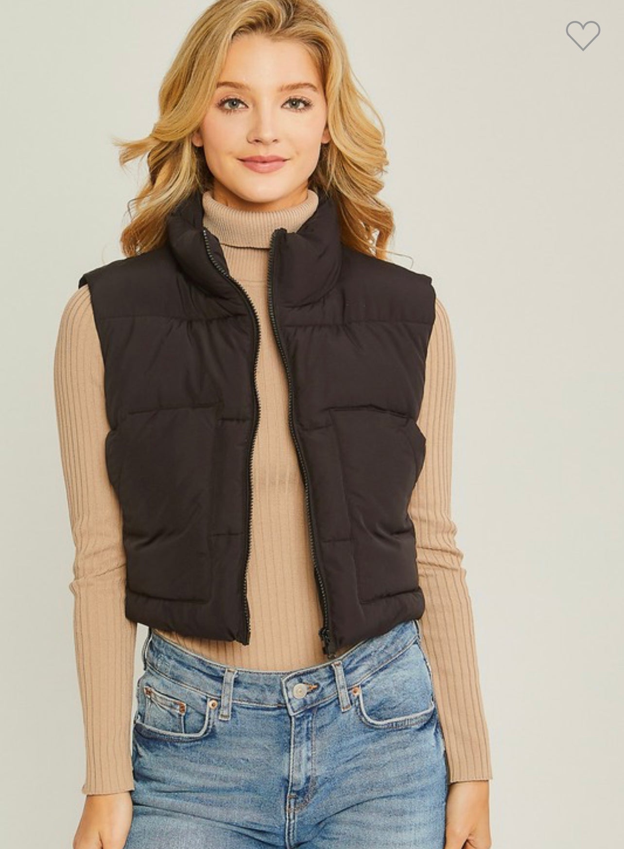 Assorted Color Puffer Vest with Pockets