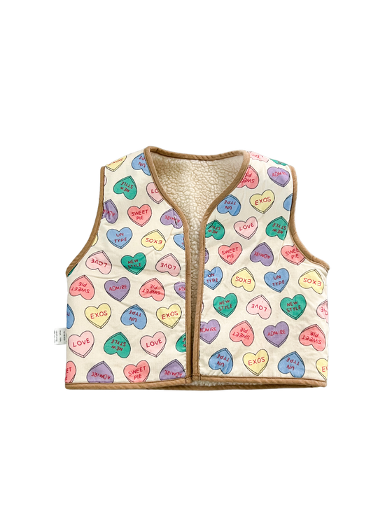 Candy Hearts Reversible Vest - In Store