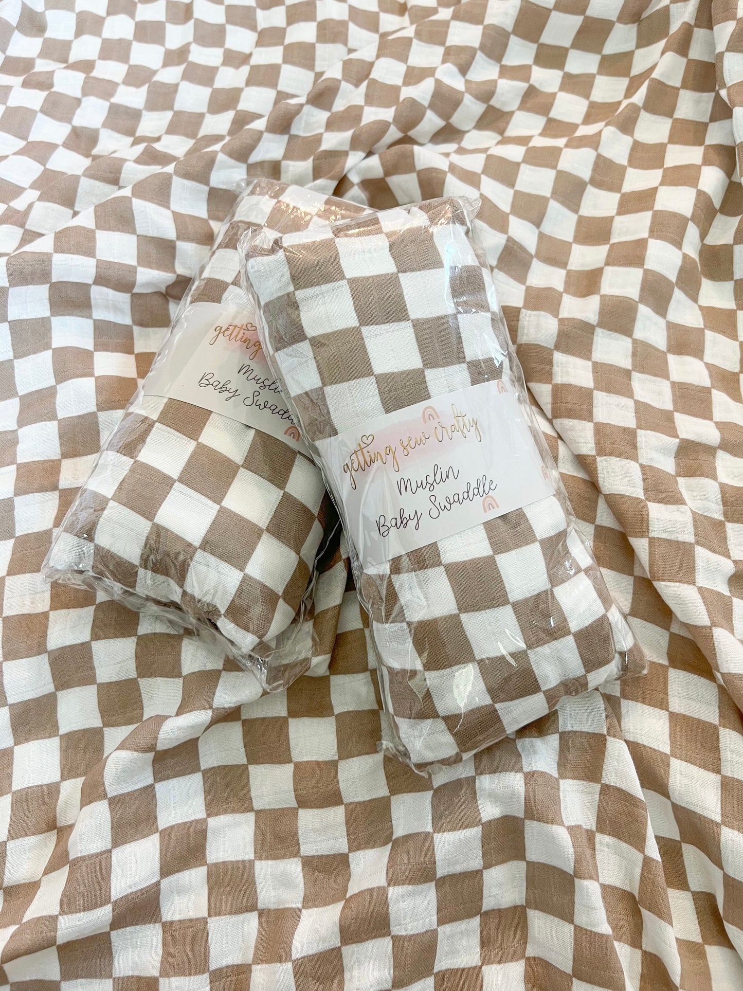 Checkered Baby Swaddle - In Store
