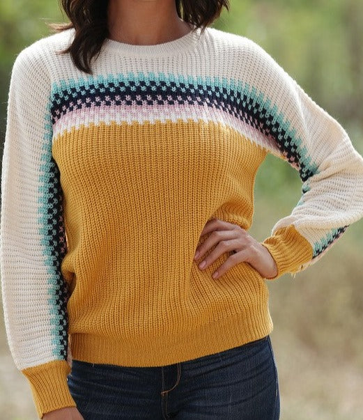 Multi Color Stripe Pattern Sweater