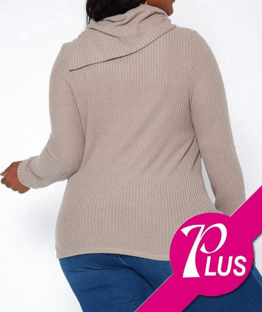 Plus Size Waffle Knit Top