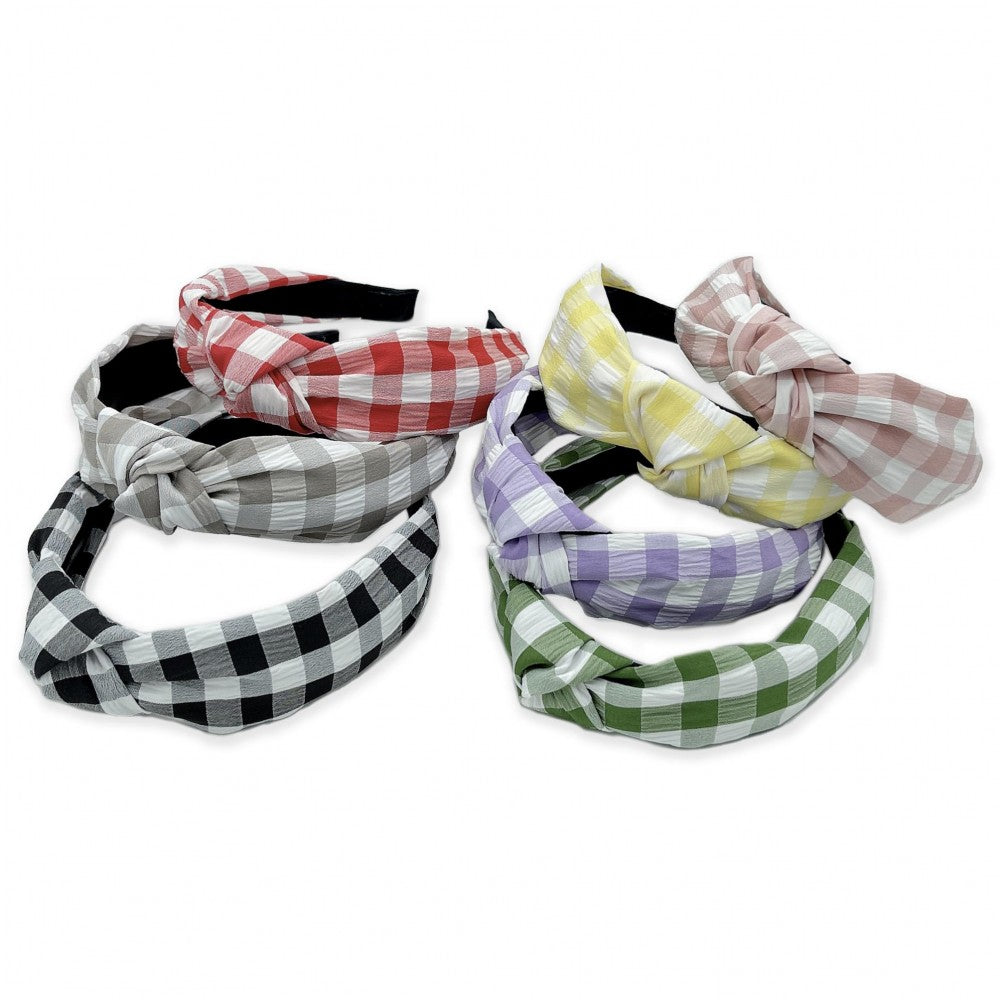 Knotted Gingham Headband