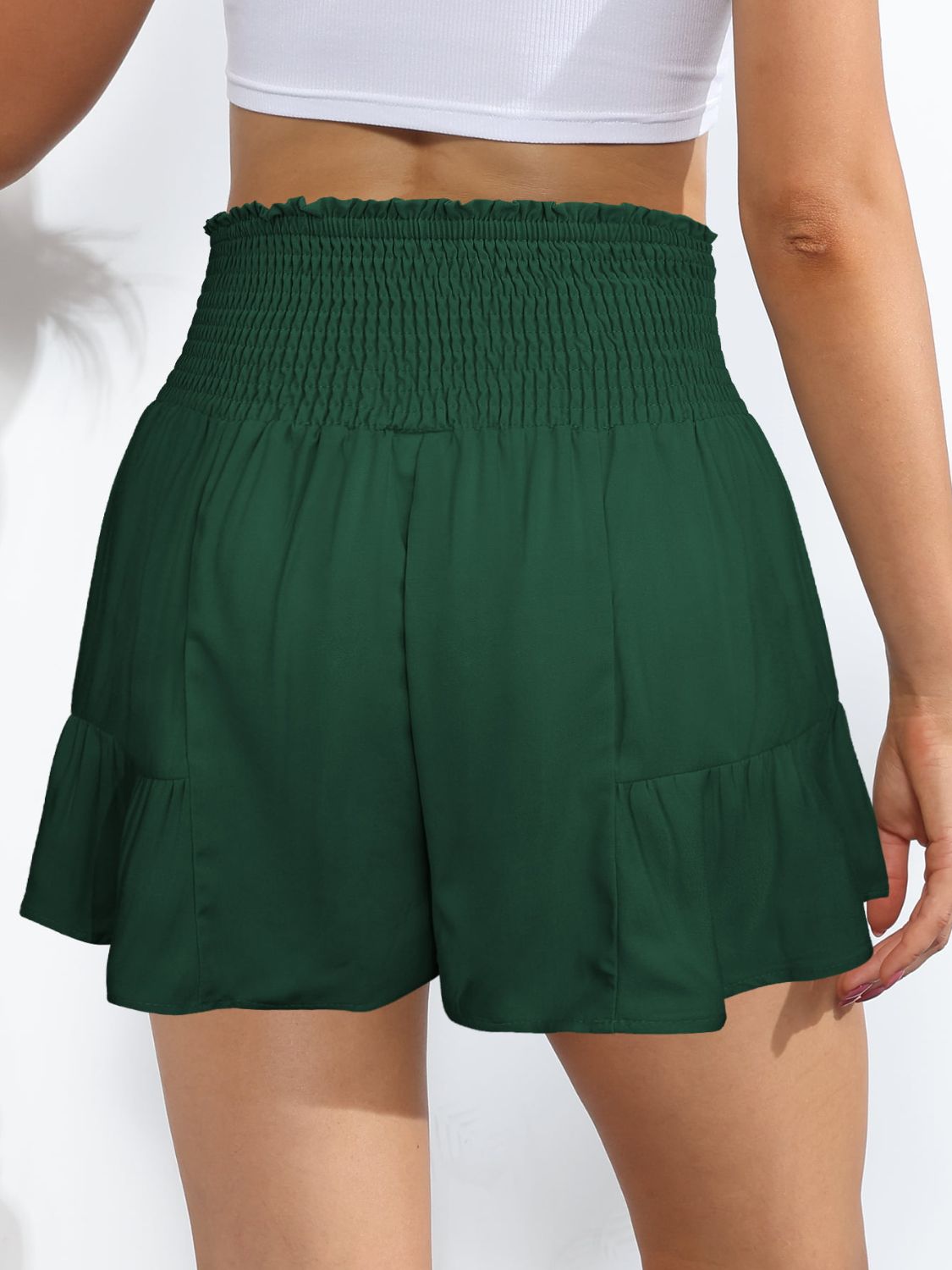 Load image into Gallery viewer, Smocked Tie-Front High-Rise Shorts- ONLINE ONLY 2-10 DAY SHIPPING
