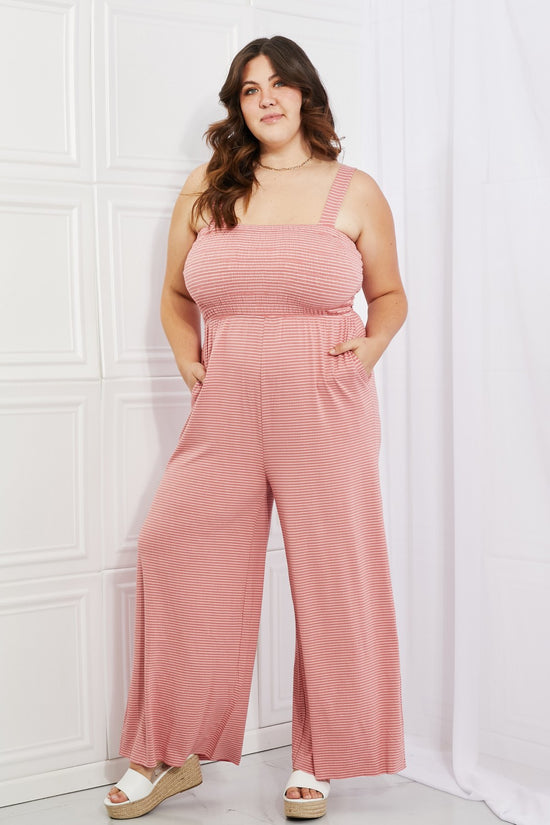 Zenana Only Exception Full Size Striped Jumpsuit- ONLINE ONLY 2-7 DAY SHIP