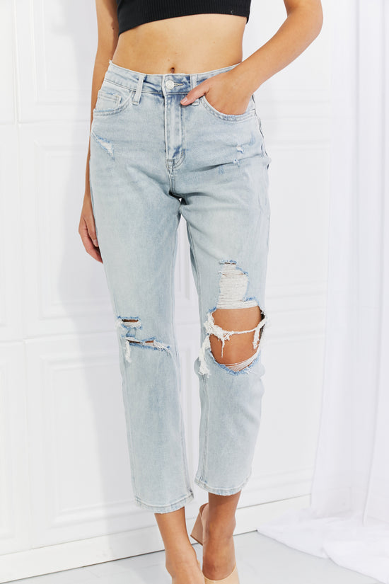 VERVET Stand Out Full Size Distressed Cropped Jeans- ONLINE ONLY 2-10 day Shipping