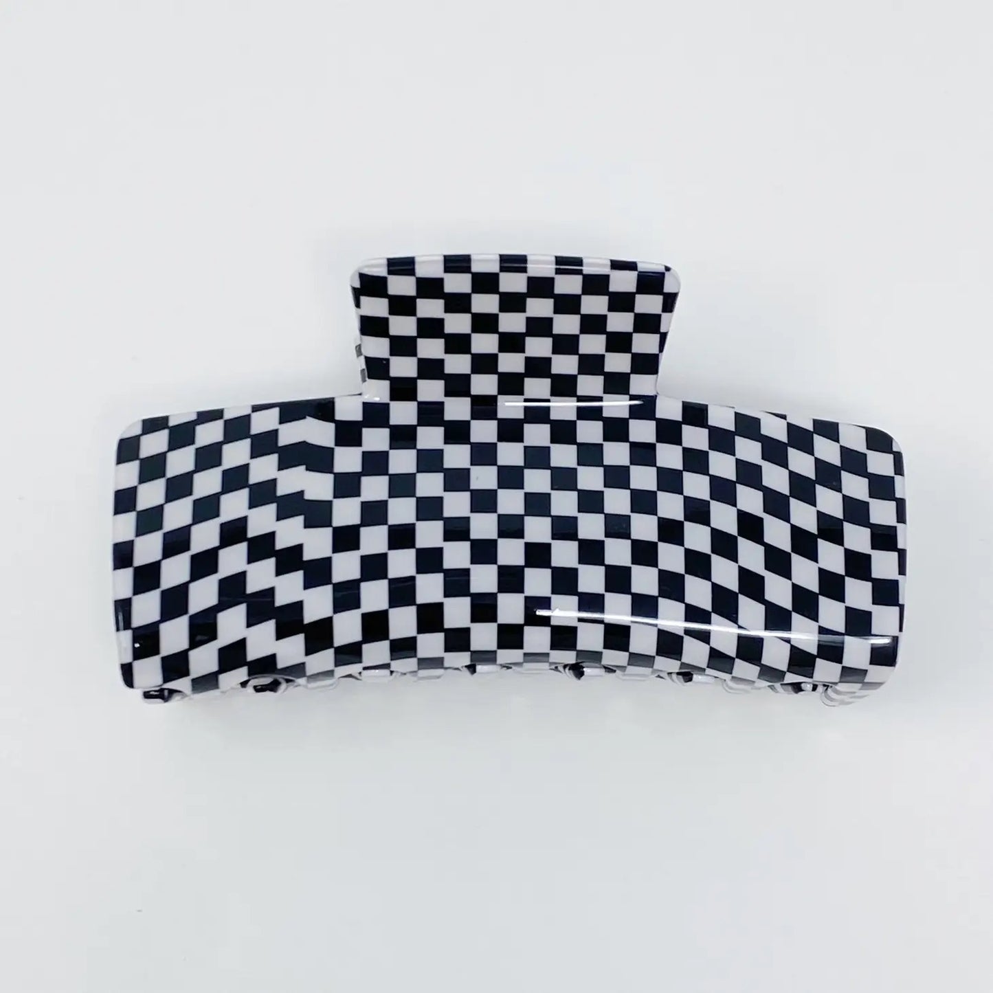 Oversized Checkered Hair Claw - In Store