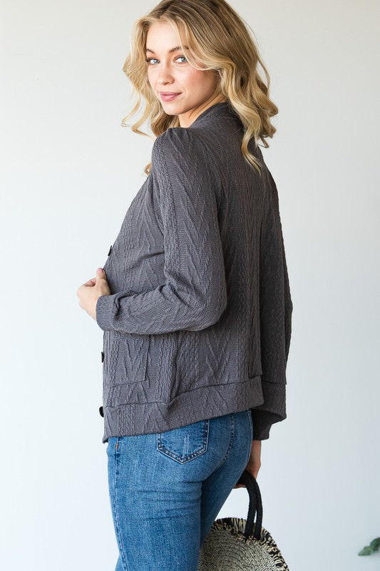 Heavy Knit Button Front Cardigan