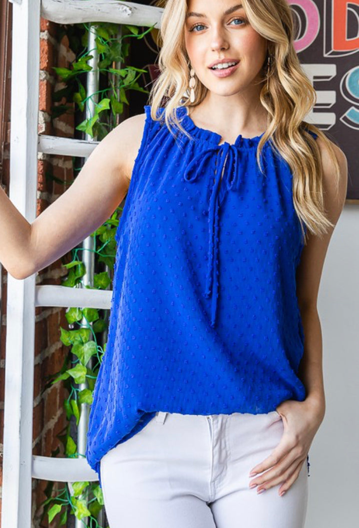 Textured Sleeveless Blouse - In Store